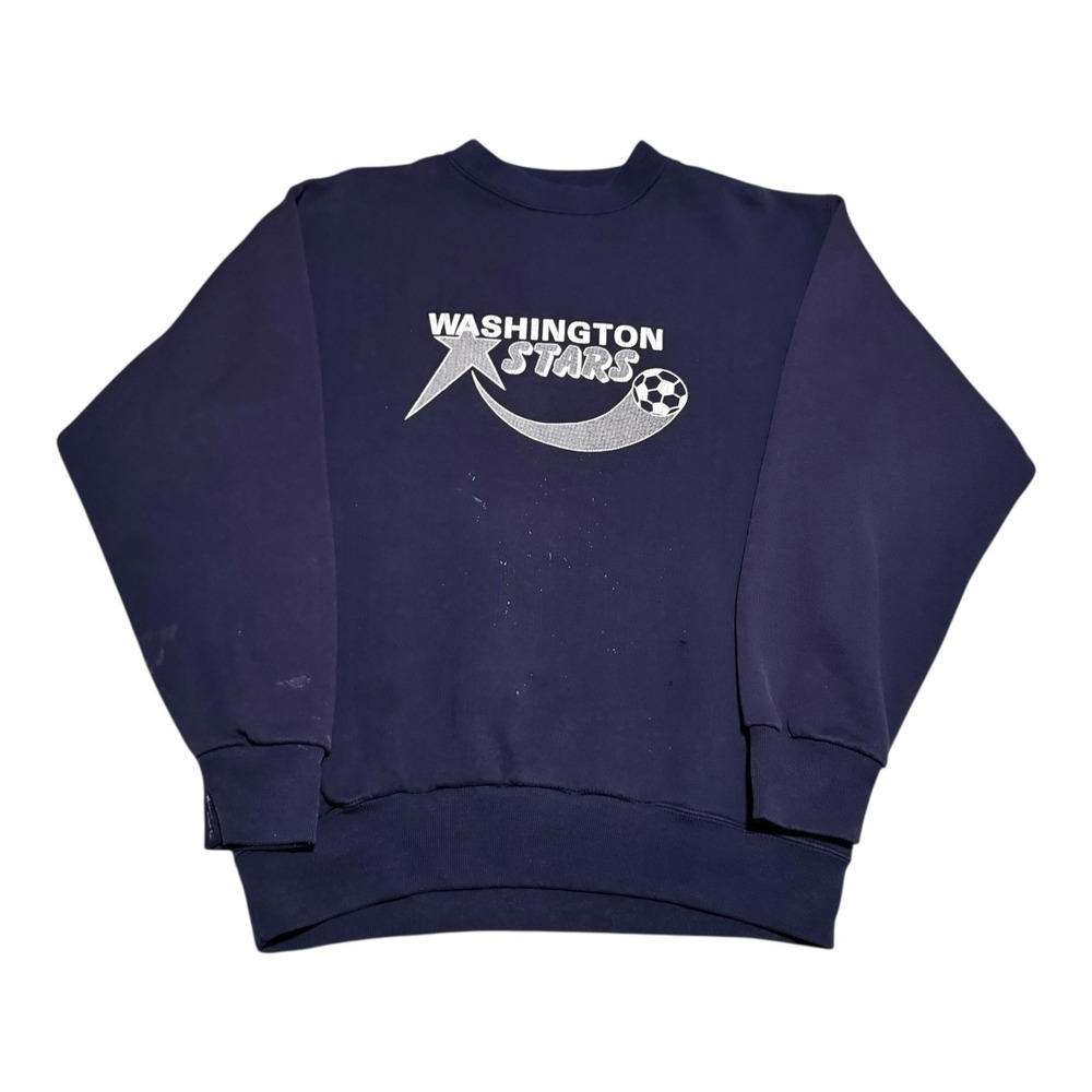 Vintage 80 90s Washington Stars American Soccer Sweatshirt Mens XL (Fit L) Flaws